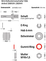 Mini-Schwimmerschalter Edelstahl V2A Wechsler